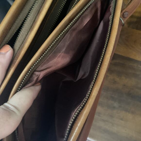 Vtg 70s Purse Leather Hand Tooled Brown Mexican Handbag Roses Floral Embossed - Picture 11 of 12